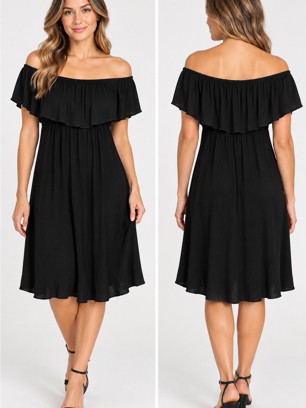 Mossimo Supply Co. Black One-Shoulder Ruffle Swing Dress